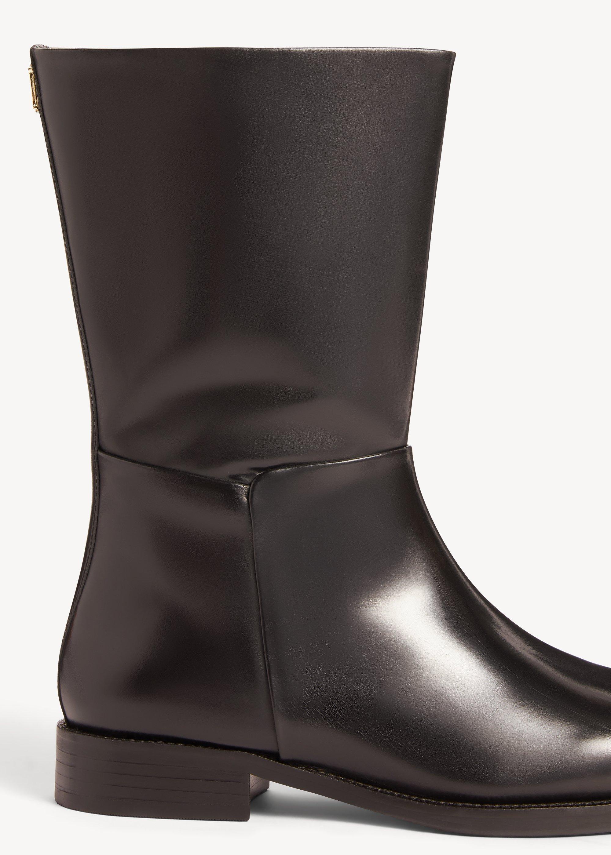 Dani Leather Ankle Boots, Black, hi-res