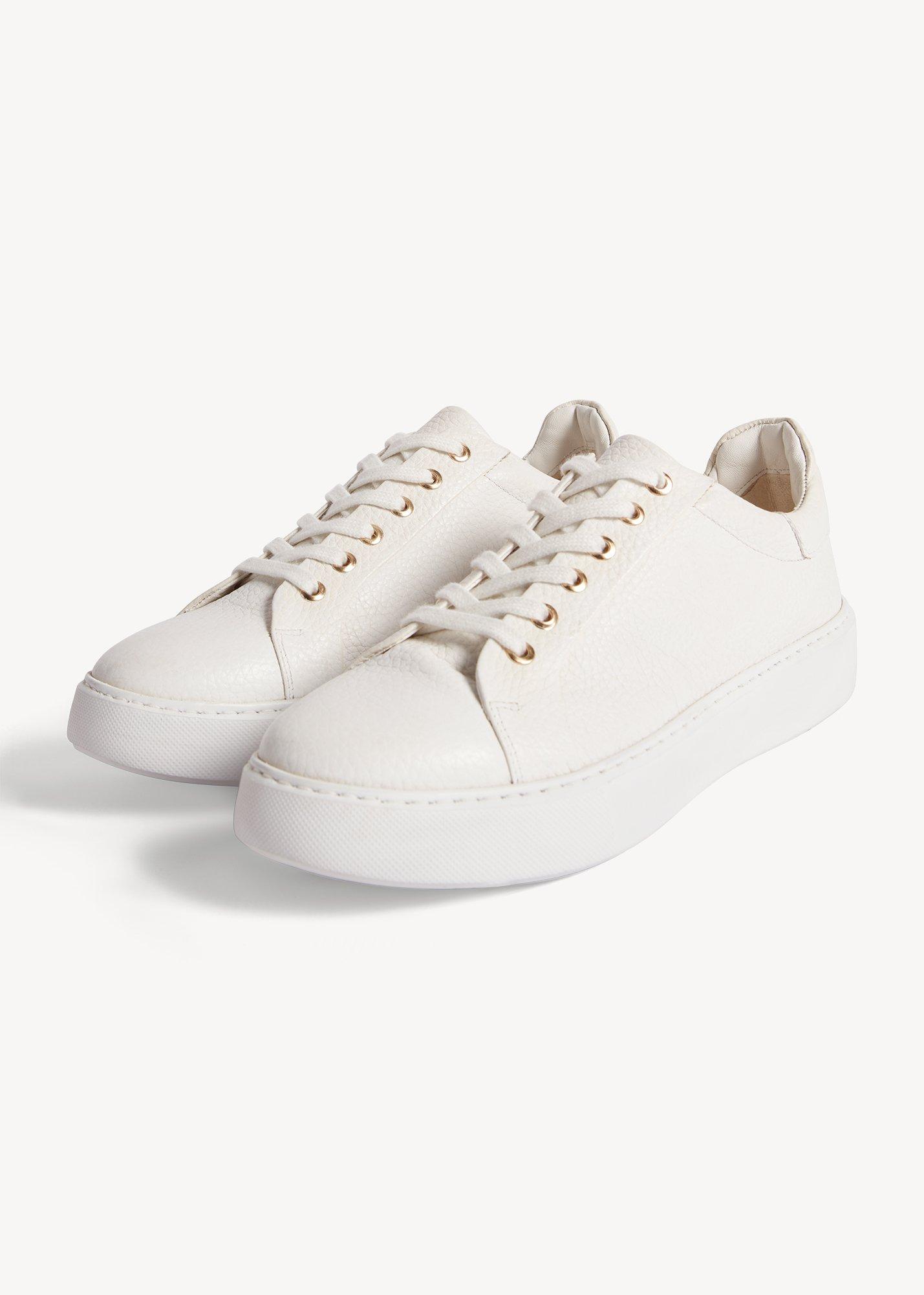 Ada Leather Trainers, White, hi-res