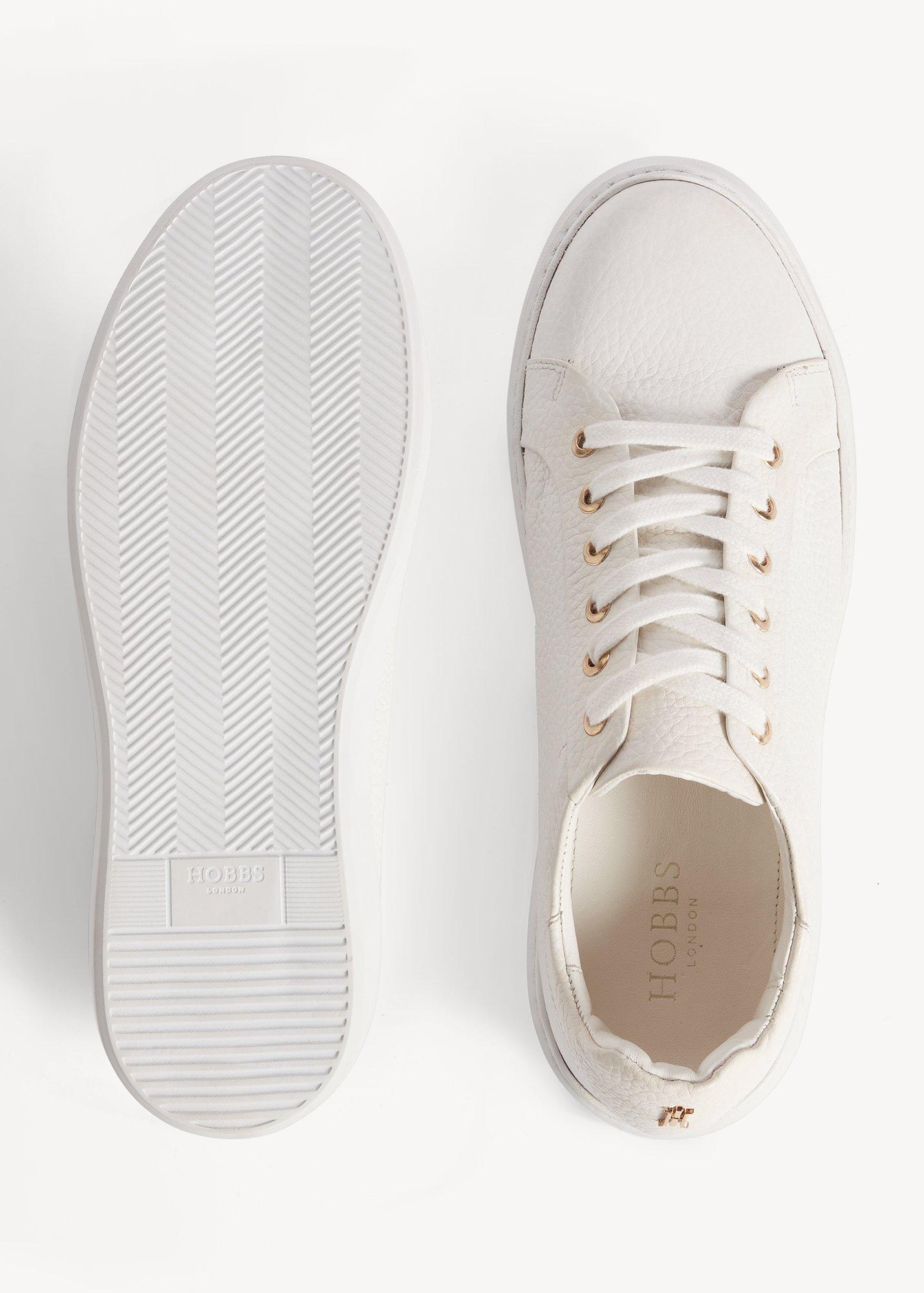 Ada Leather Trainers, White, hi-res