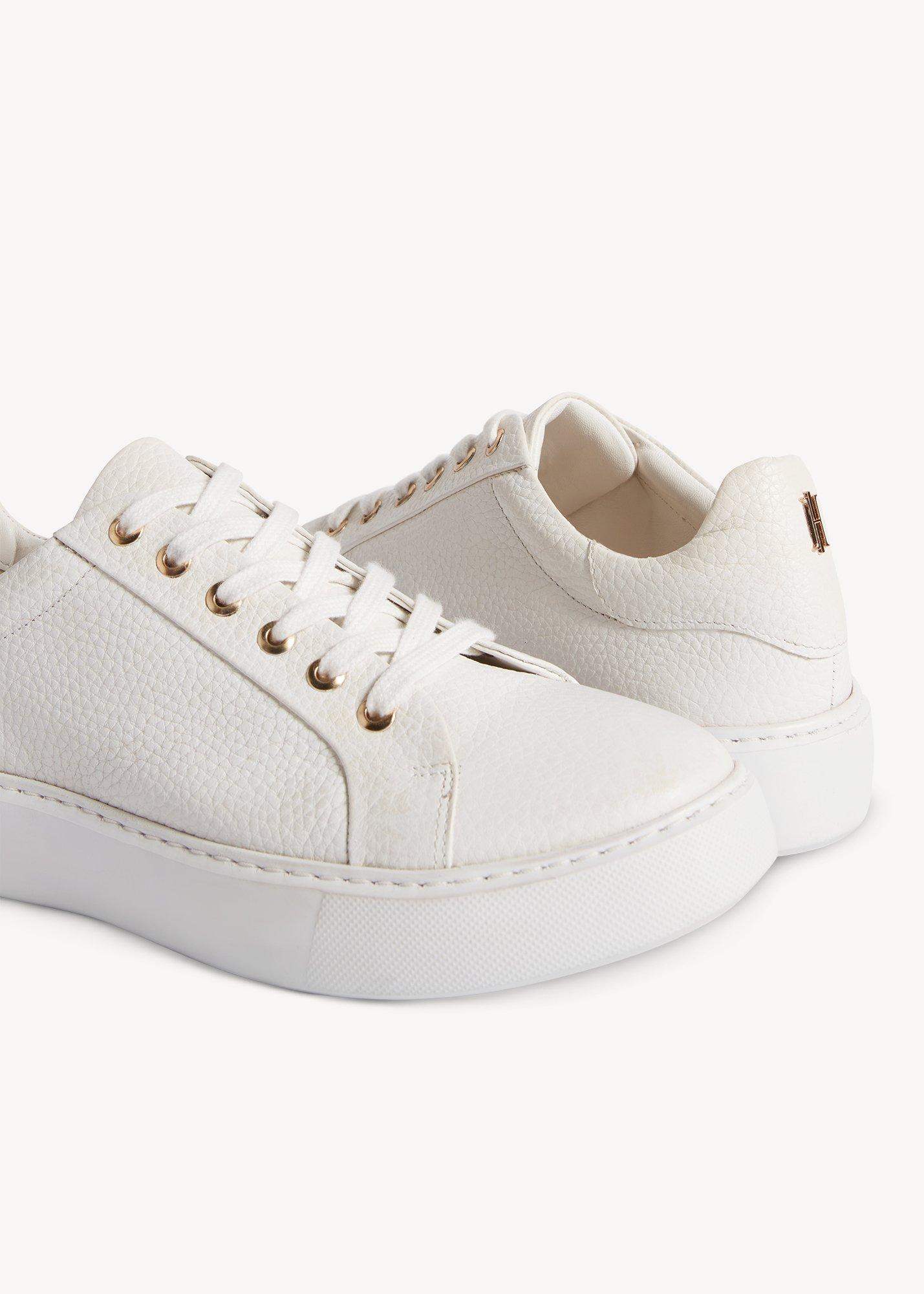 Ada Leather Trainers, White, hi-res