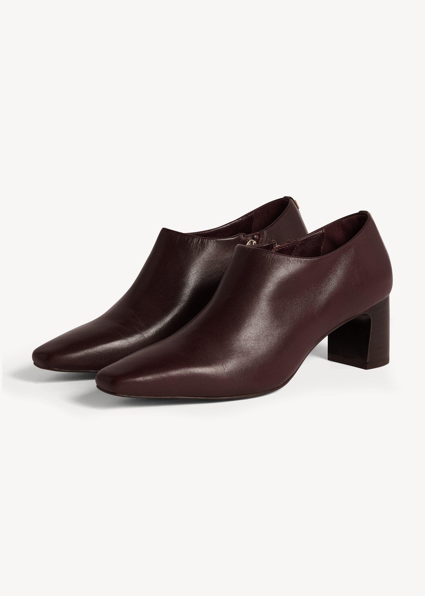Leona Leather Shoe Boots, Fig Purple, hi-res