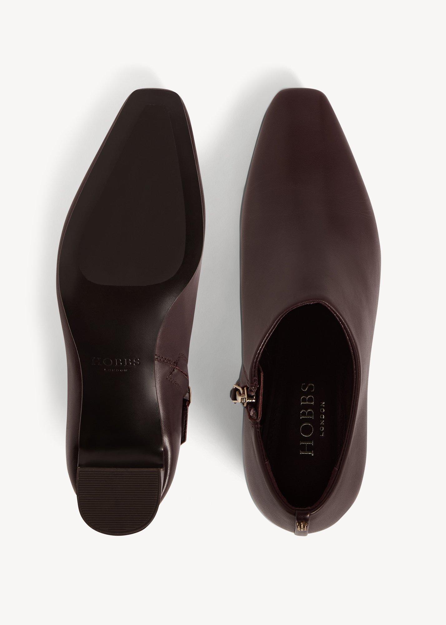 Leona Leather Shoe Boots, Fig Purple, hi-res