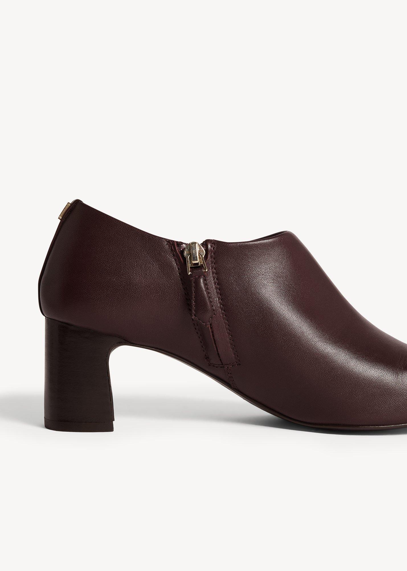 Leona Leather Shoe Boots, Fig Purple, hi-res