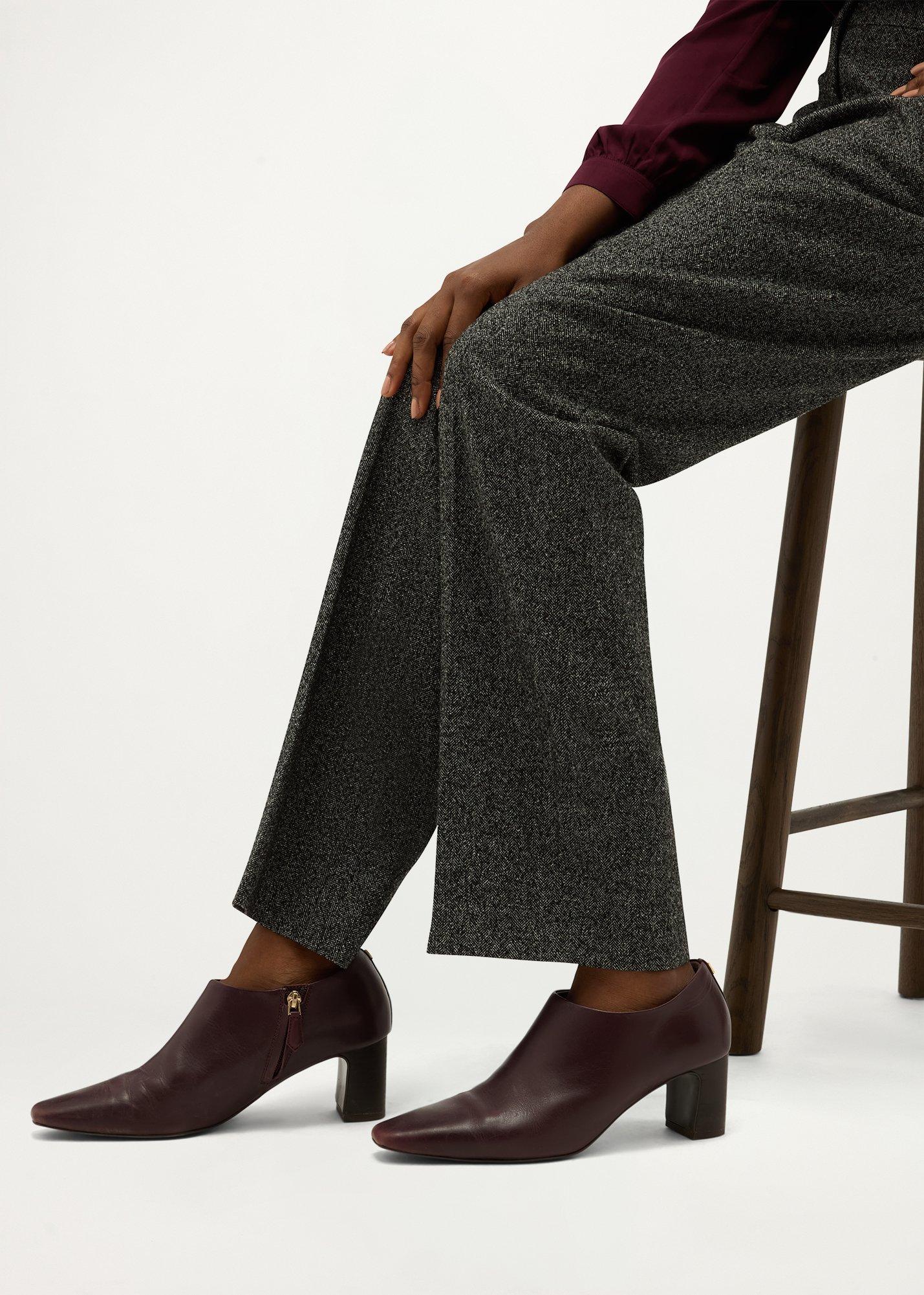 Leona Leather Shoe Boots, Fig Purple, hi-res
