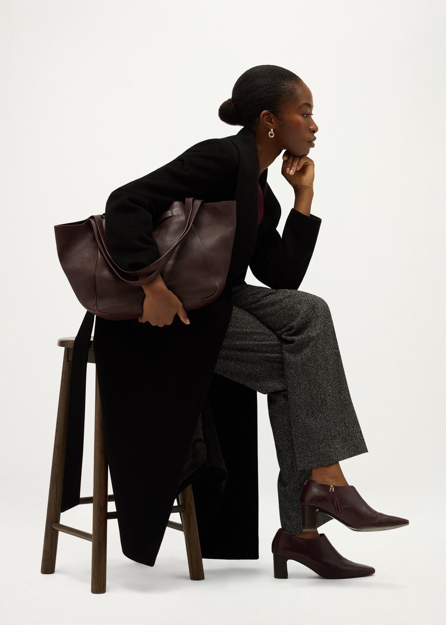 Leona Leather Shoe Boots, Fig Purple, hi-res