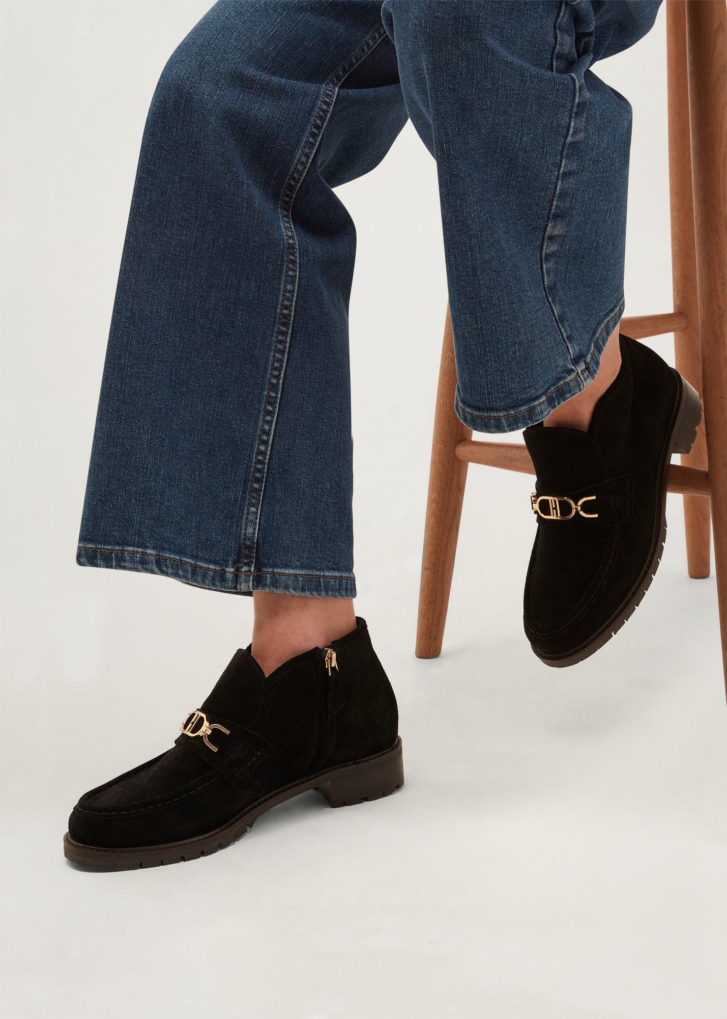 Astrid Suede Ankle Boots, Black, hi-res