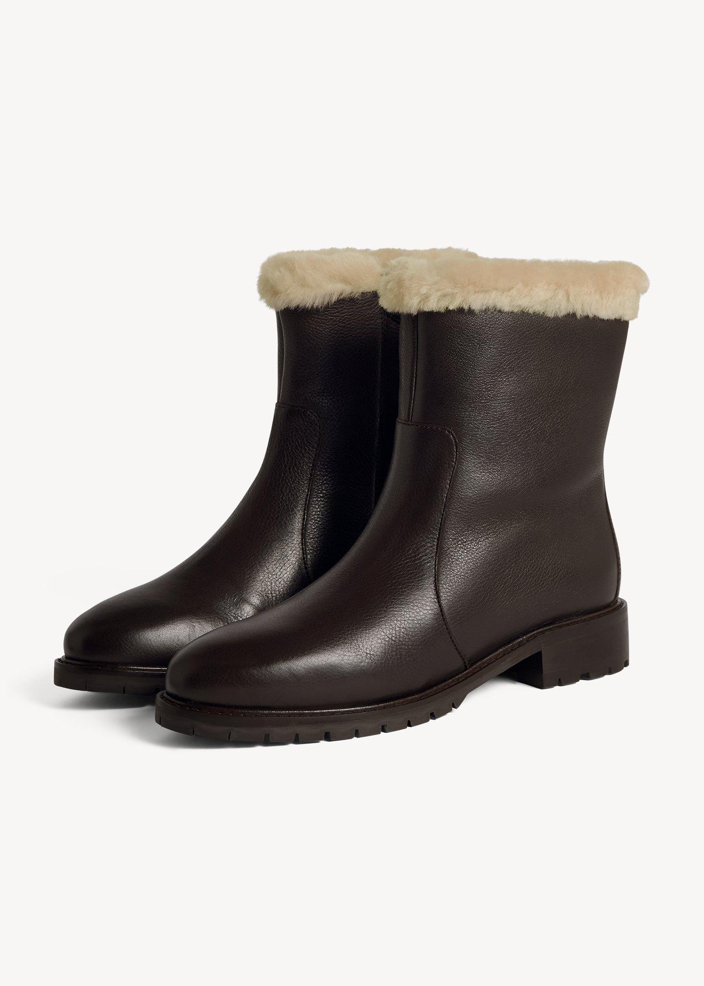 Josie Shearling Boots, Alder Brown, hi-res