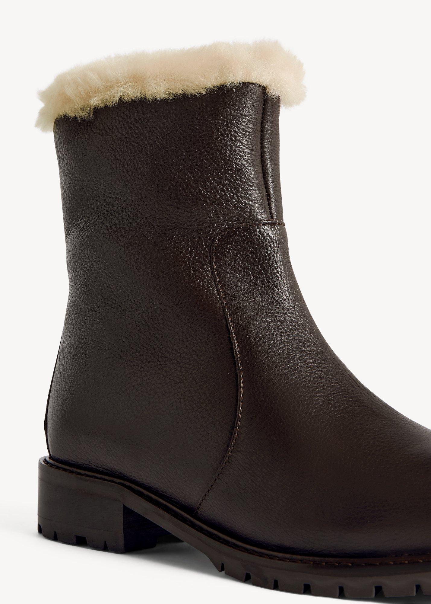 Josie Shearling Boots, Alder Brown, hi-res