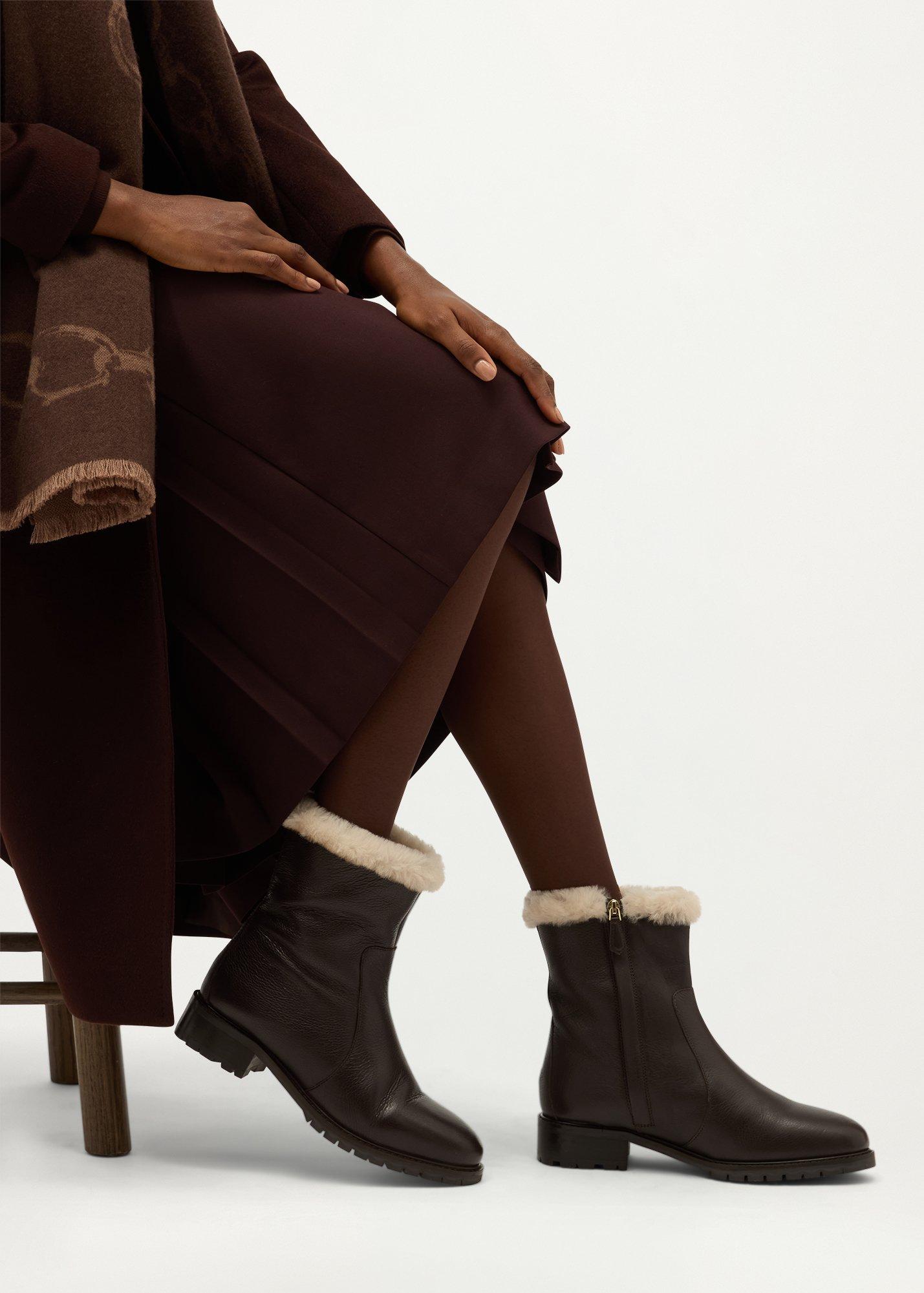 Josie Shearling Boots, Alder Brown, hi-res