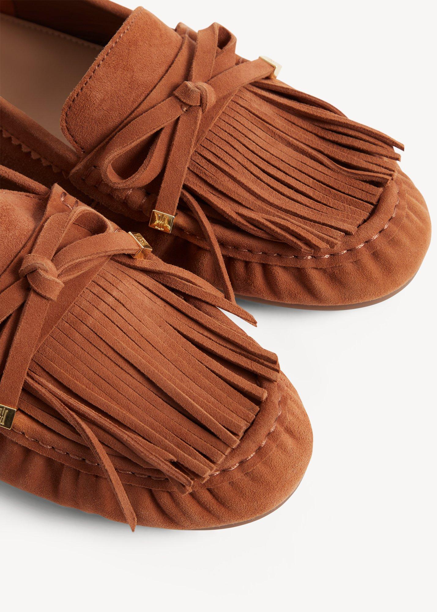 Nellie Suede Moccasins, Tan, hi-res