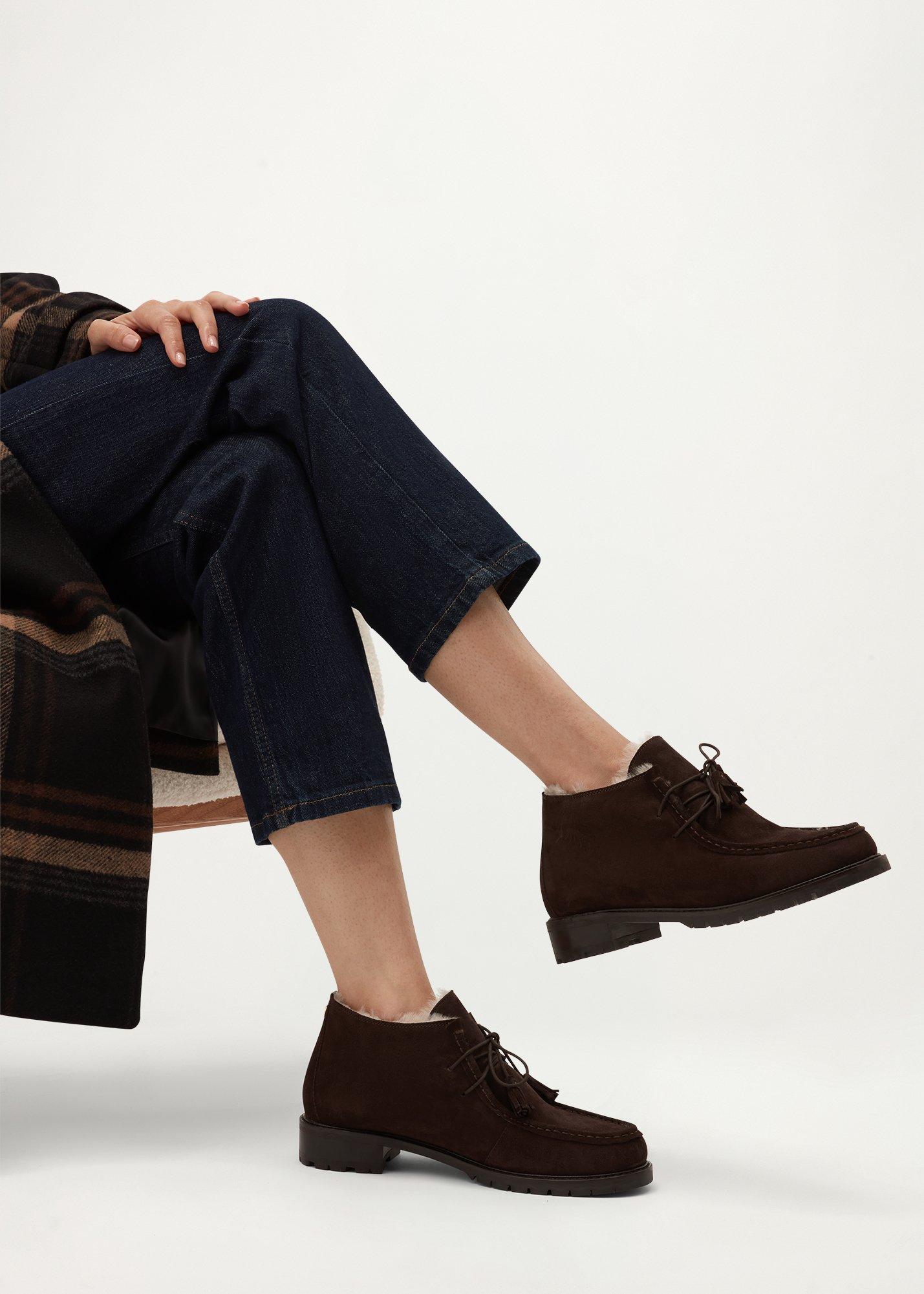 Clarence Shearling Lined Boots, Alder Brown, hi-res