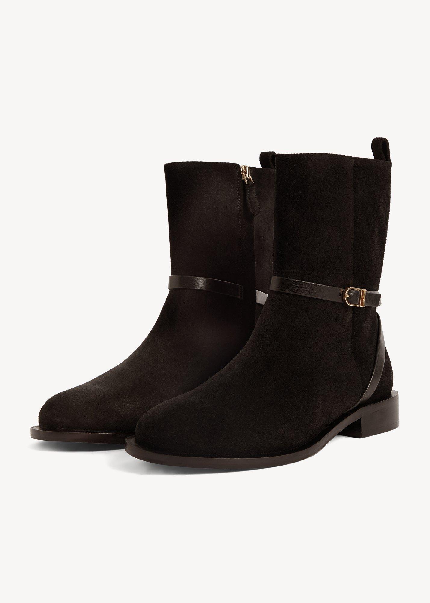 Marley Suede Ankle Boots, Black, hi-res