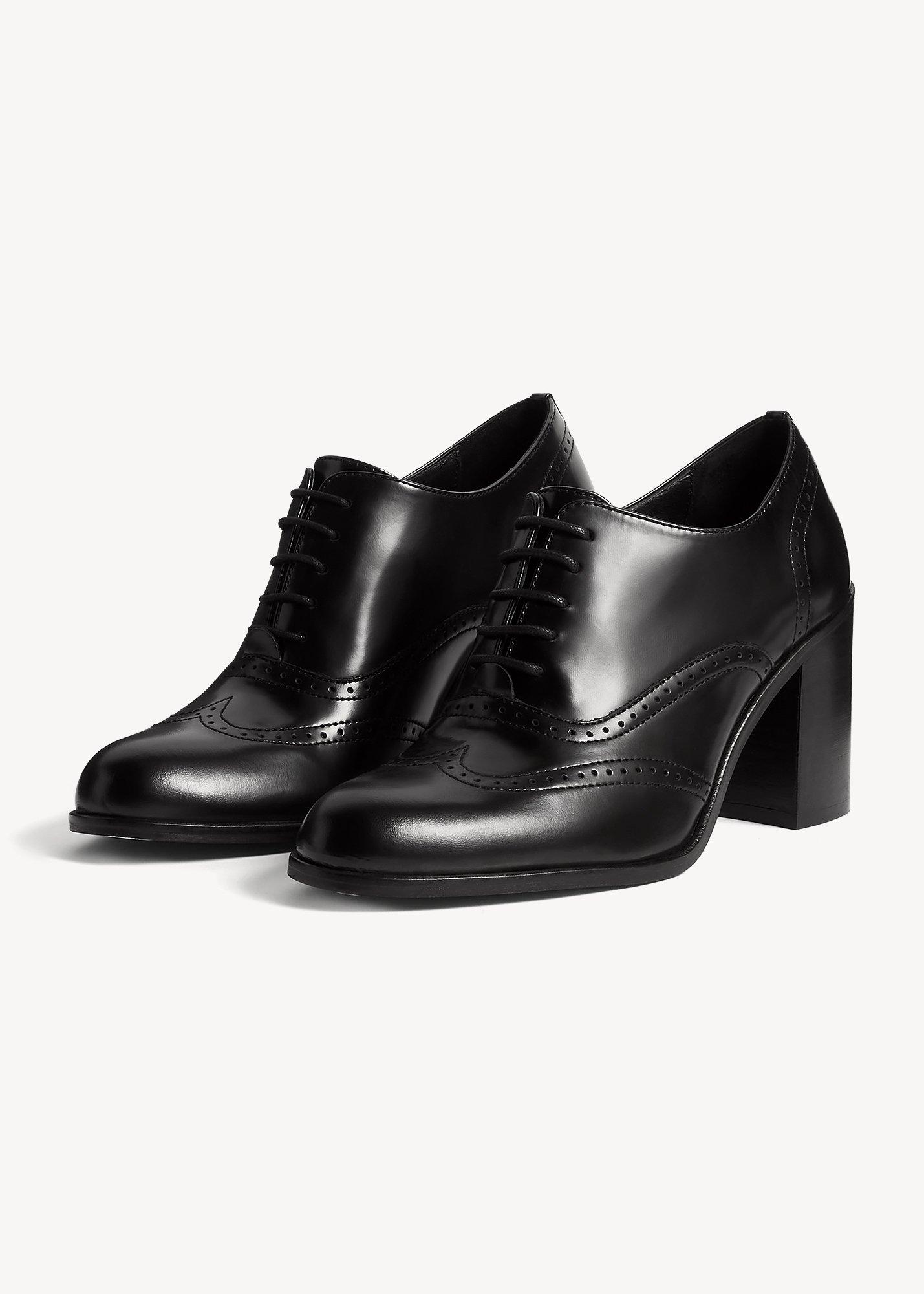 Taylor Leather Brogue Shoe, Black, hi-res