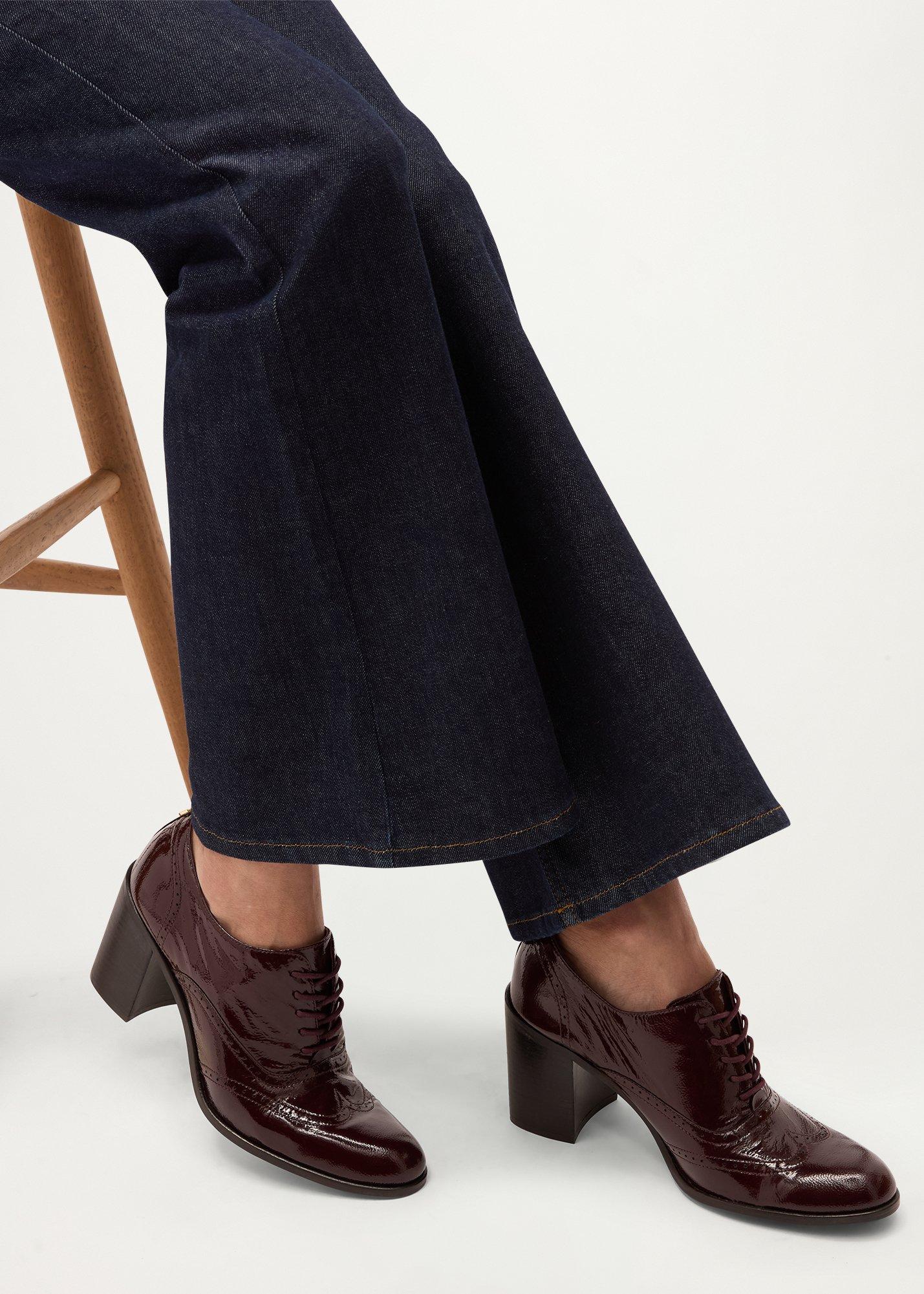 Taylor Leather Brogue Shoes, Fig Purple, hi-res