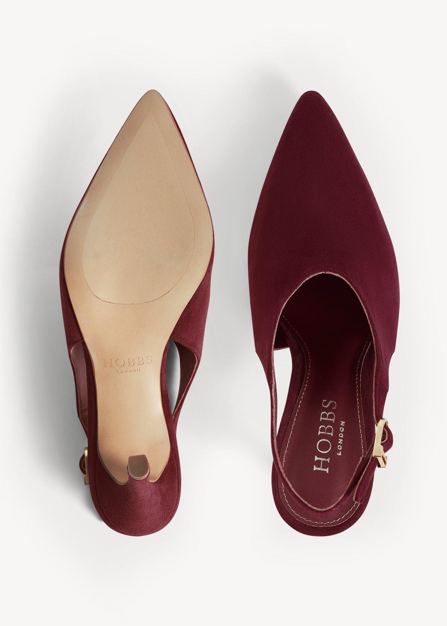 Annalise Suede Slingbacks, Warm Plum, hi-res