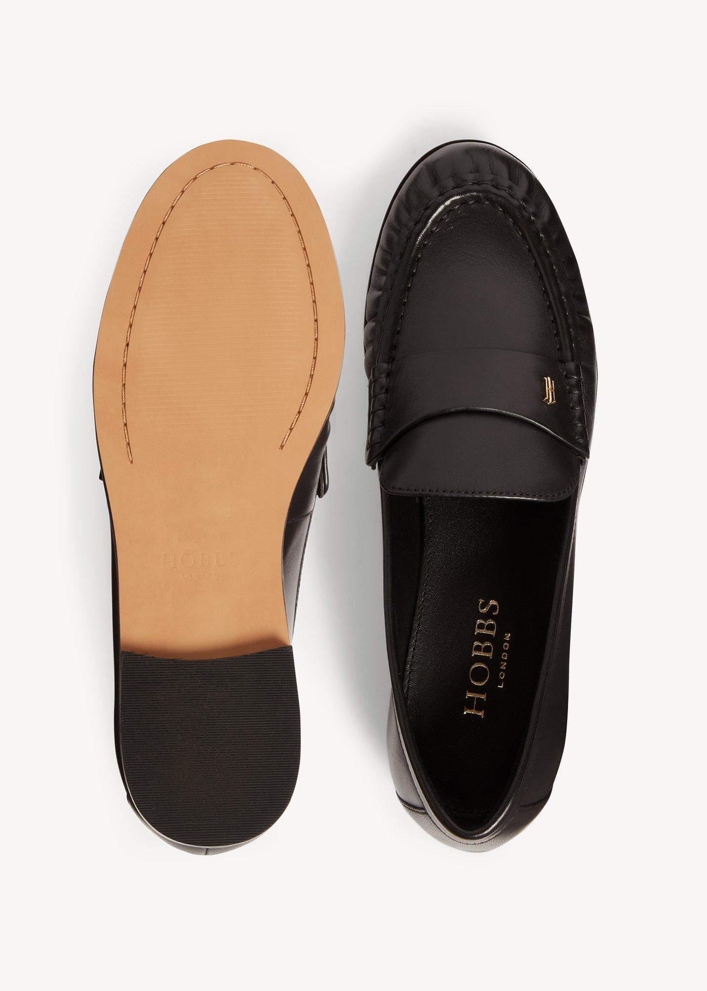 Simone Leather Loafers, Black, hi-res