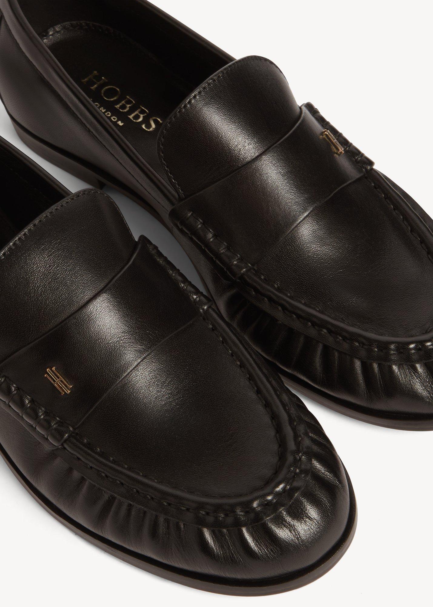 Simone Leather Loafers, Black, hi-res