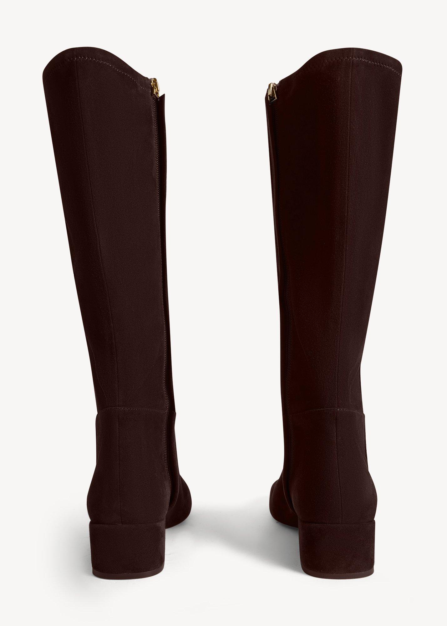 Payton Stretch Suede Knee Boots, Alder Brown, hi-res