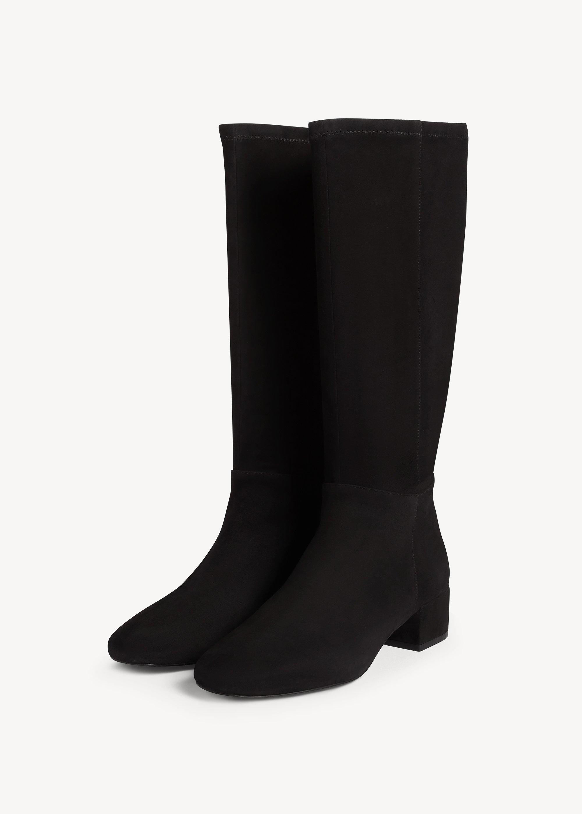 Payton Stretch Suede Knee Boots, Black, hi-res